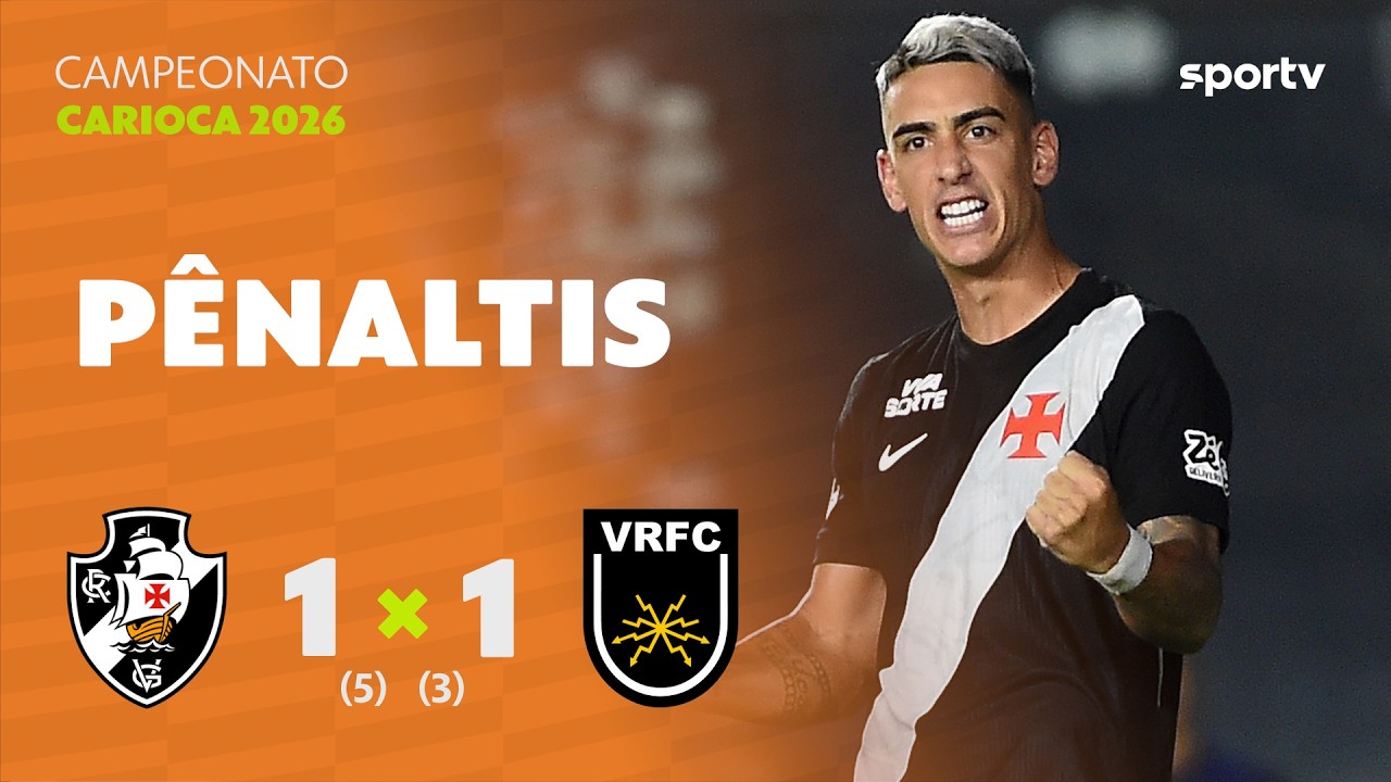 VASCO 1 (5) X (3) 1 VOLTA REDONDA | PÊNALTIS | QUARTAS DE FINAL CAMPEONATO CARIOCA | sportv