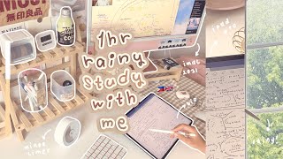 1hr real time study with me while it's raining 🌧 lofi music, rain bg, ipad notetaking, alevel bio screenshot 4