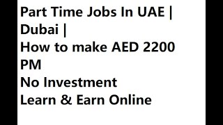 Part time income in uae ...