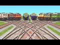 8 TRAIN CROSSING ON DIAMOND CURVED PERFECT RAILROAD | Electric Train🔻Indian Railway🔺Train Simulator