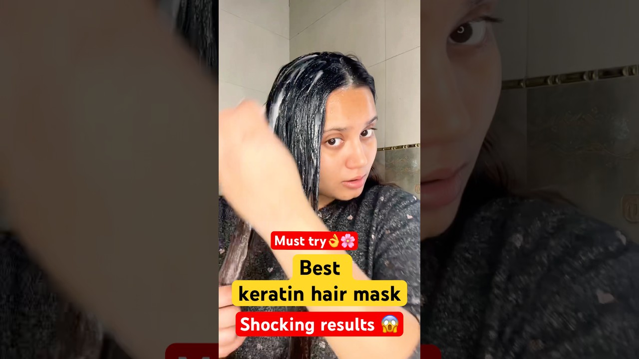 Best keratin hair mask😱 #keratin #diyhairmask #haircare #hairtransformation #shorts #hairgrowth