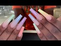 Acrylic  Ombre Five Colors | Nails Tutorial |