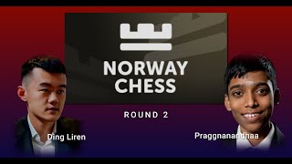 Ding Liren vs Praggnanandhaa | Norway Chess 2024 | Round 2