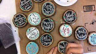 How to hand letter on a wood slice ornament
