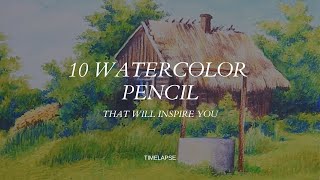 10 Realistic Watercolor Pencil Drawings - Time lapse -That Will Inspire You