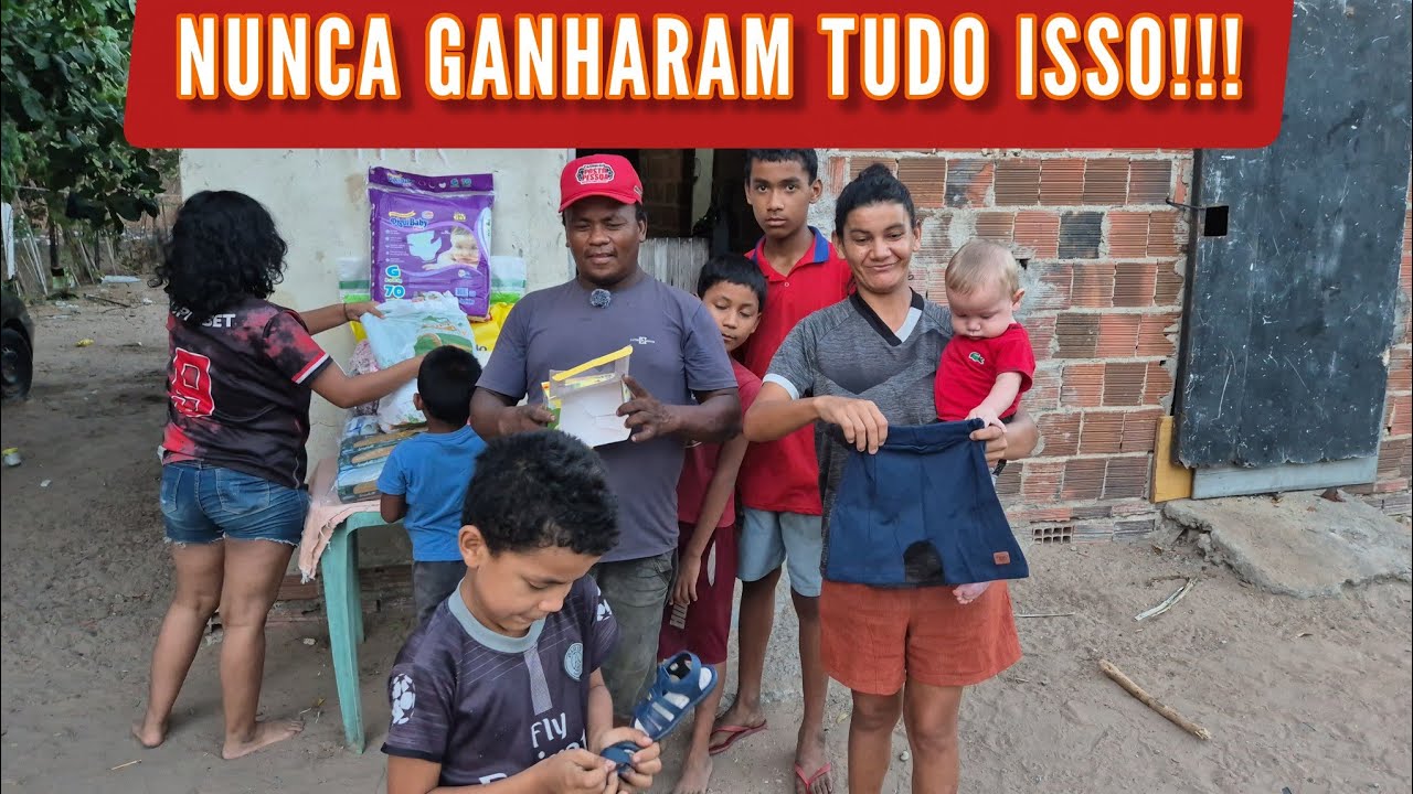 MÃE DE 7 FILHOS SEM PALAVRAS PARA AGRADECER COM TANTOS PRESENTES PARA AS CRIANÇAS E SURPRESAS 😍🎁