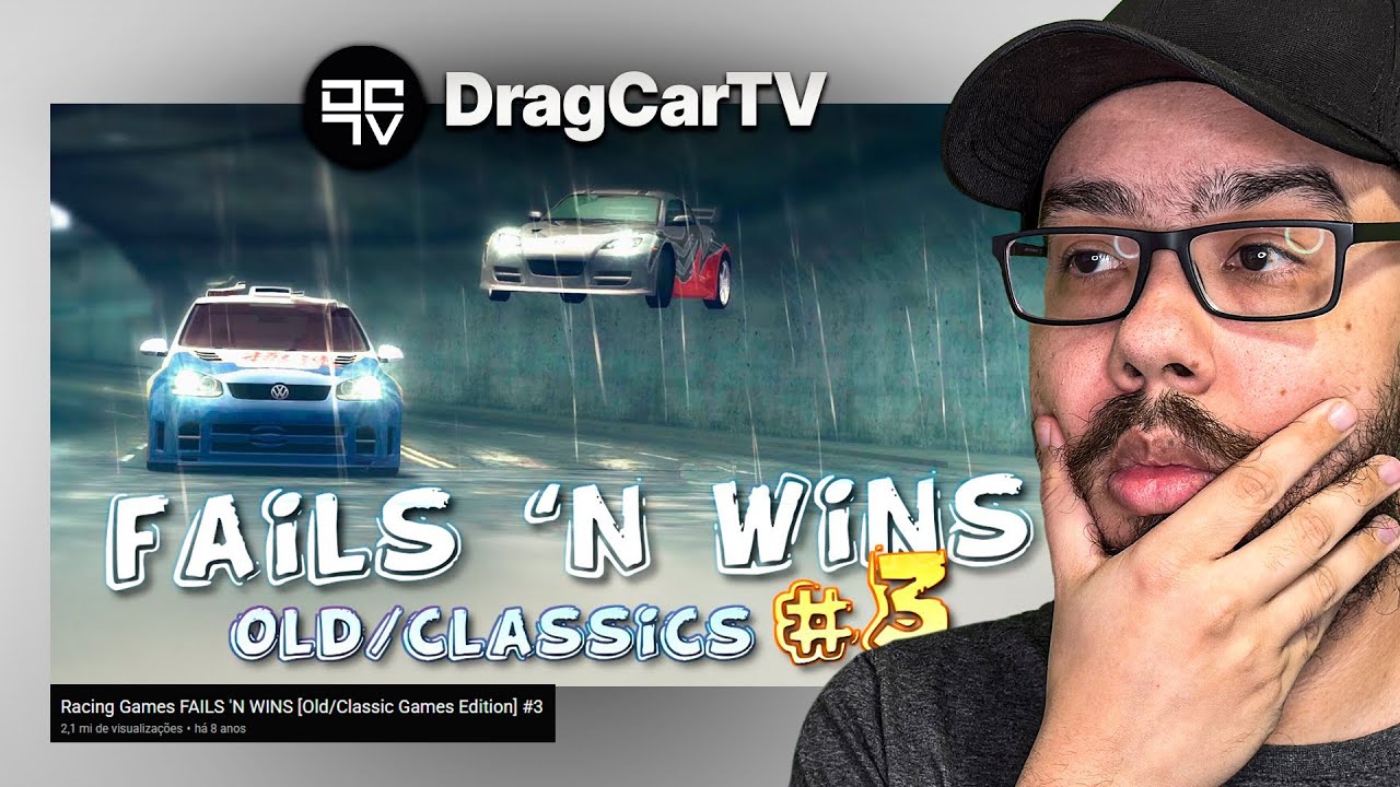 OS MAIORES FAILS EM JOGOS DE CORRIDA! #3 - REACT DRAGCARTV