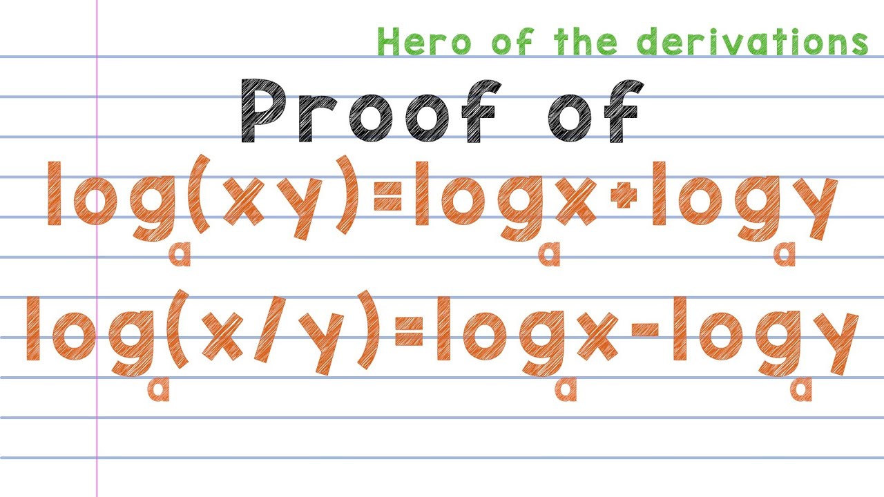 Proof of product and quotient rule for logarithm. - YouTube