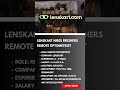 Lenskart Hires Freshers Remote Optometrist | Link in Description | #job #optometrist #lenskart