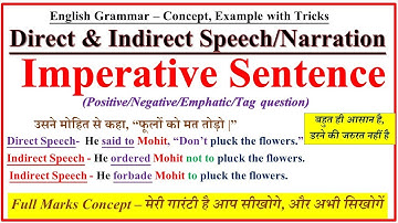 Direct and Indirect Speech | Imperative Sentence | Imperative Sentences Direct to Indirect Speech