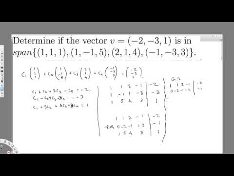 Determine if the vector v is in span - Linear Algebra