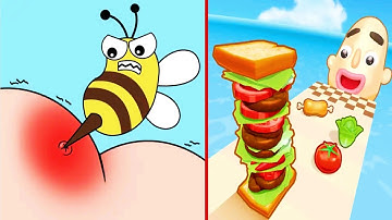 Satisfying ASMR Gameplay - Help Me : Tricky Story vs Sandwich Runner All Levels