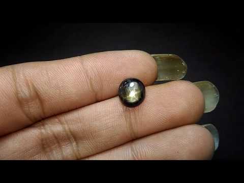 Cincin Batu Permata Natural Golden Black Safir / Sapphire Star 05. 