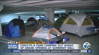 People Camped Out For Chick-Fil-A Opening At Somerset Today