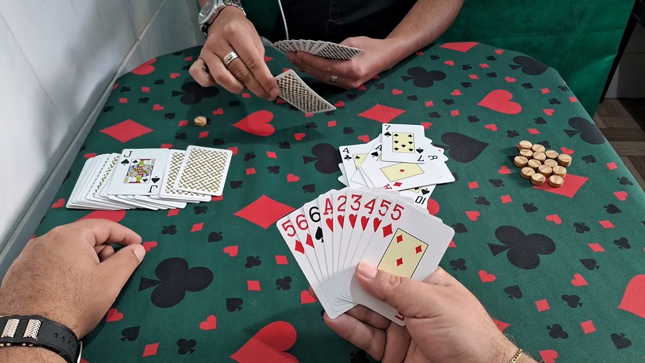 Jogo de cacheta, jogando baralho