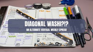 Alternate Weekly Spread for Week 40 | Diagonal Washi, Vertical Timelines & Creative Layouts ✨