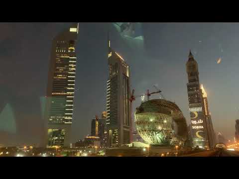 Путевые Заметки.Дубай,февраль 2019: ночной Dubai Downtown из вагона метро – тест видео iPhone XS Max