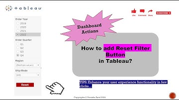 How to add Reset Filter Button or Clear button on Tableau Dashboard ? | Dashboard Actions Series