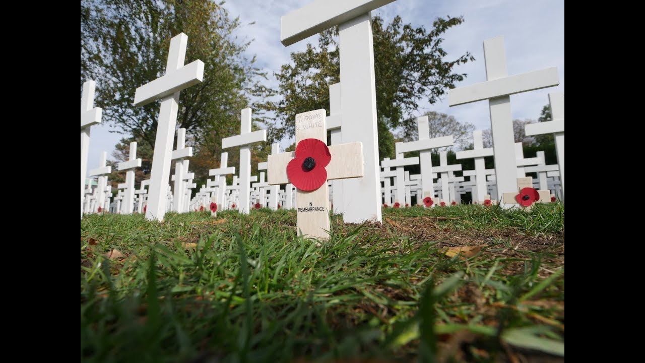 504 crosses laid on West Bridgford’s Croquet Lawn to remember
