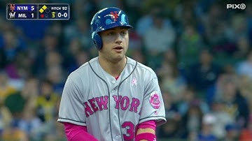 NYM@MIL: Conforto laces a two-run double to left