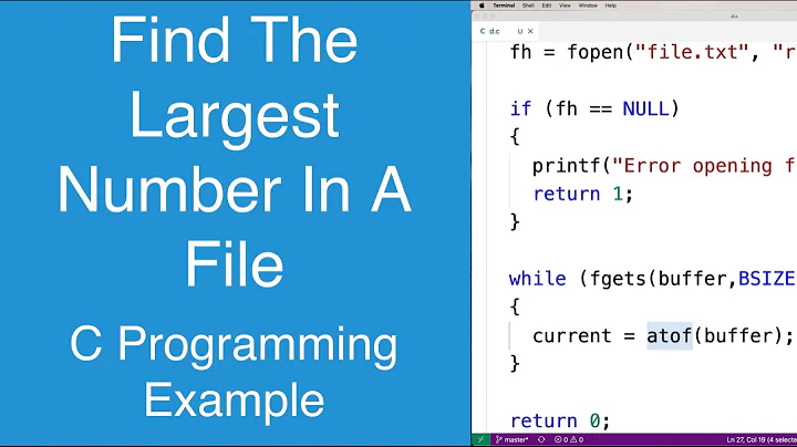 Find The Largest Number In A File | C Programming Example