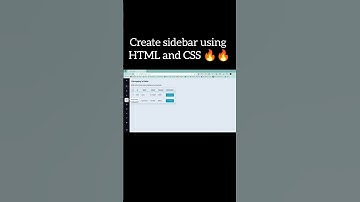 Create beautiful sidebar using HTML and CSS 🔥