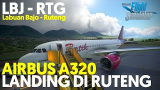 Landing in Bandara Frans Sales Lega Ruteng Airbus A320neo Microsoft Flight Simulator 2020 Indonesia