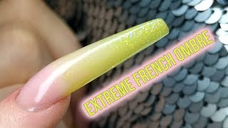 Extreme Sculpted Acrylic French Ombre - Spring Nail Design