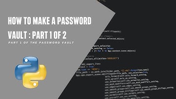 Making a Password Vault using Tkinter  -   Part 1