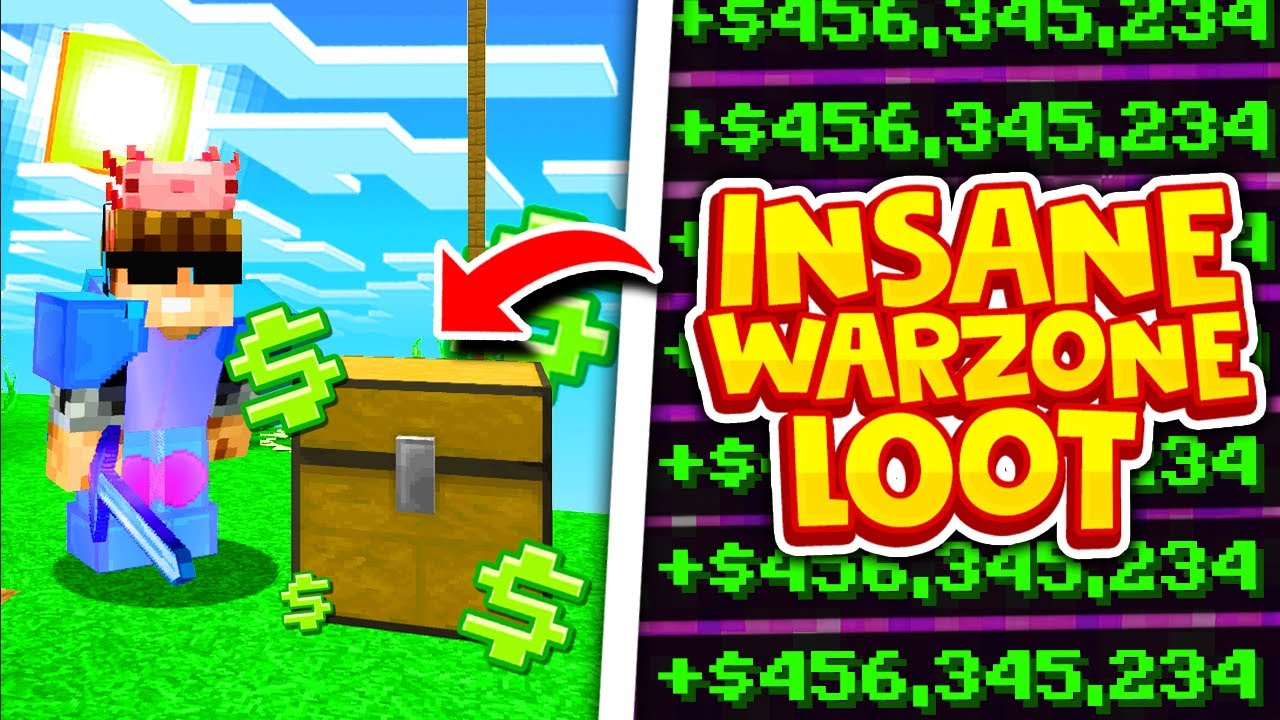 Finding INSANE LOOT in the WARZONE | Minecraft Skyblock Let's Play #2