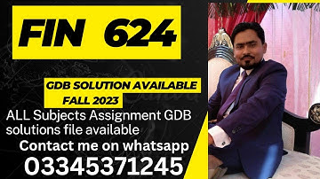 fin 624 GDb solution Fall 2023