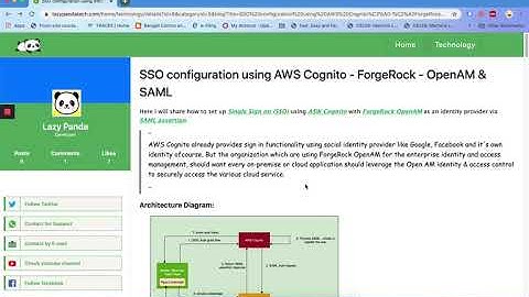 SSO configuration using AWS Cognito - ForgeRock - OpenAM & SAML