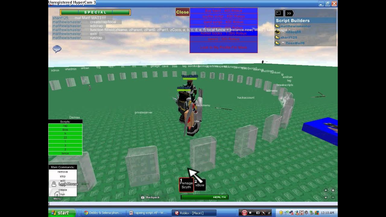 Roblox Exploit Featuring Admin Rape And Other Scripts By Nova - scripths admin doesn't let me size roblox