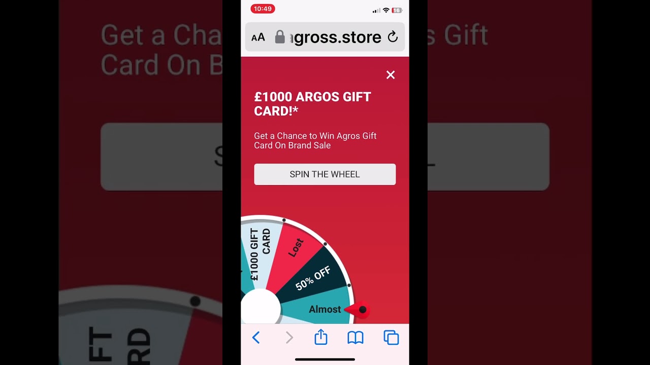 Argos Popup Scam in Action 