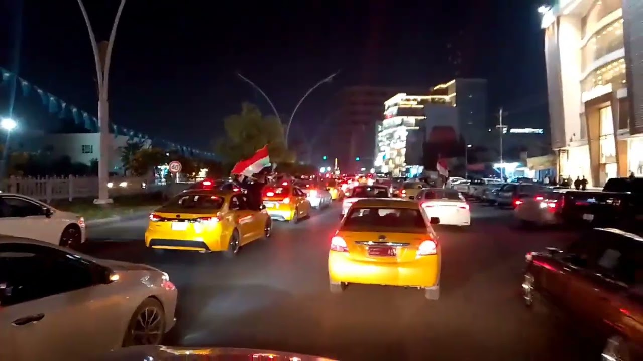 جانب من احتفالات اهالي كركوك بفوز المنتخب الوطني العراقي 