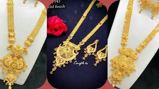 Bridal Gold Long Necklace Designs 