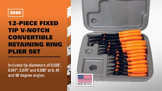 Lang 3595 - 12-Piece V-Notch Convertible Retaining Ring Pliers