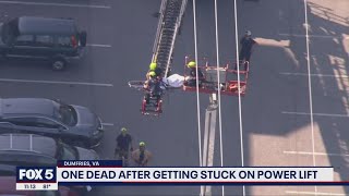 Worker dies after being stuck on power lift for hours in Prince William County | FOX 5 DC