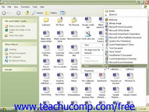 Windows XP Tutorial Een nieuwe map Microsoft Training Lesson 6.6