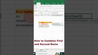 How to Combine First and Second Name in Excel