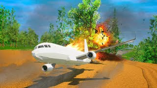 EMERGENCY PLANE LANDING AMONG THE TREES - Airplane Crash in BRICK RIGS