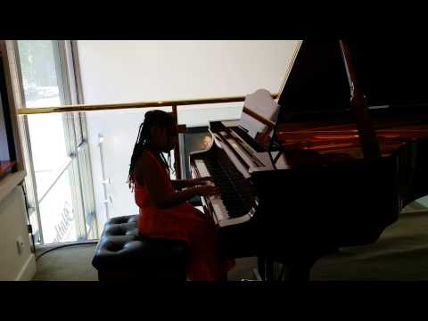 YouTube thumbnail for Alanna's Grade 8 piano preparation video.