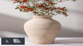 Ceramic Flower Vase Home Decor 9 in Farmhouse Table Vase Retro Vintage