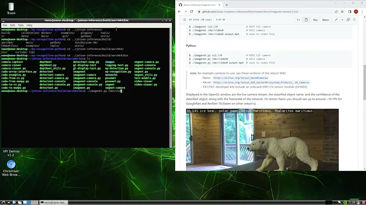 Nvidia Jetson Nano - Hello AI World - Running the live camera recognition demo