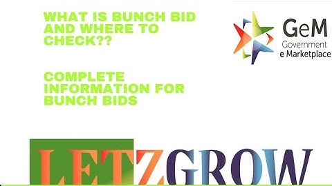 What is bunch bid on GeM portal #em#gemportal #gemmarketplace