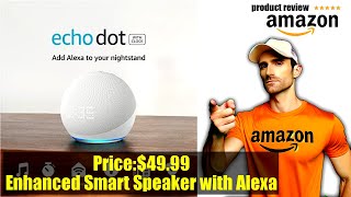 Buy Amazon Echo Dot (5th Gen) with clock | Compact smart speaker with Alexa and enhanced LED display