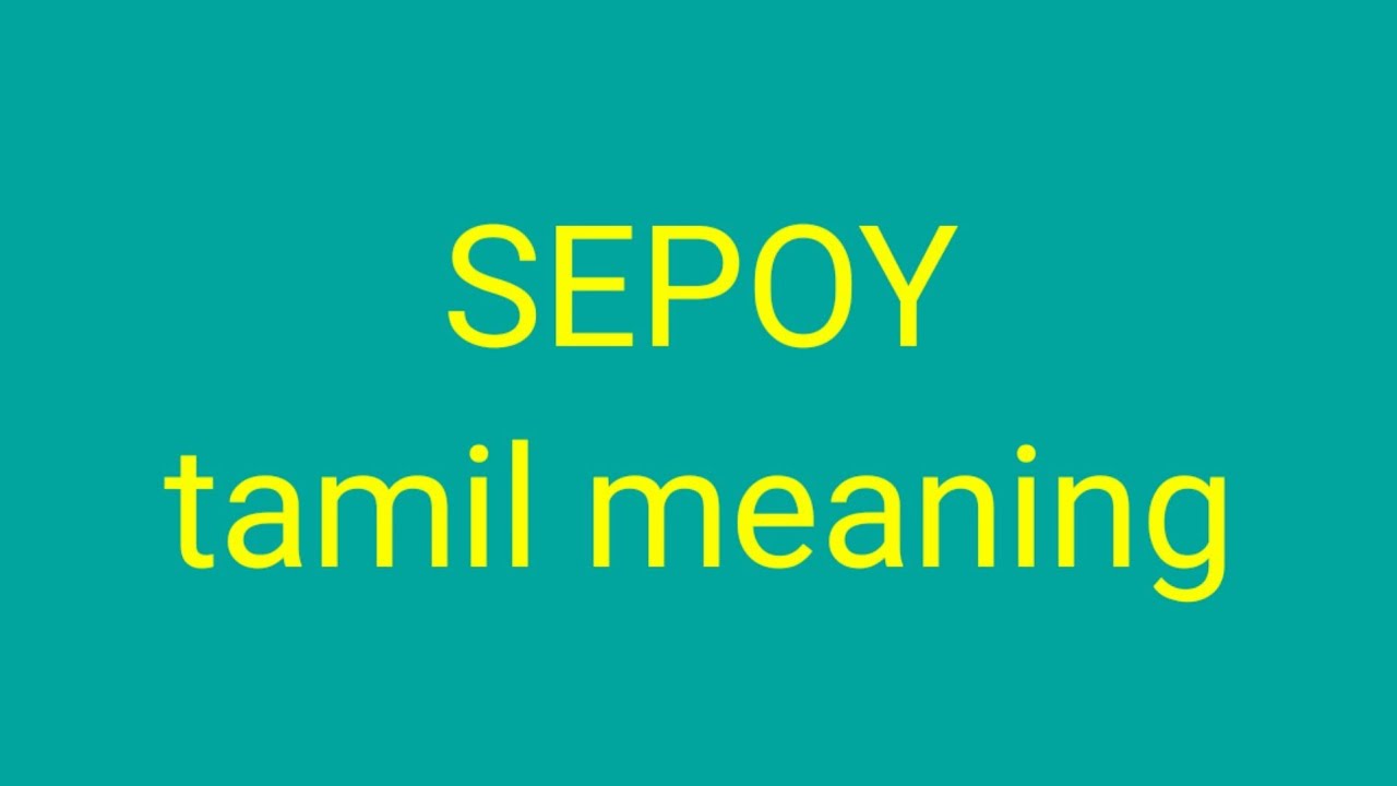 SEPOY Tamil Meaning sasikumar YouTube