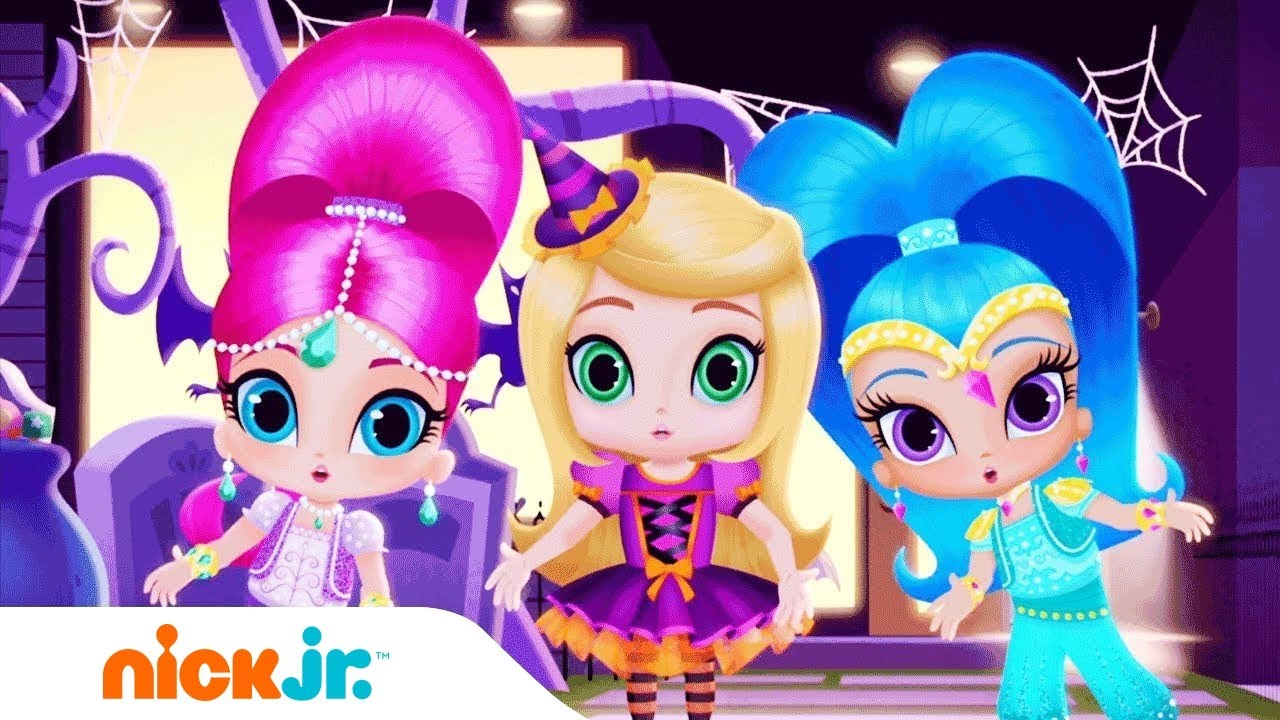 cartoons shows 'Trick Or Treat' 🧞♀️ Music Video w/ Shimme & Shine | Nick Jr.