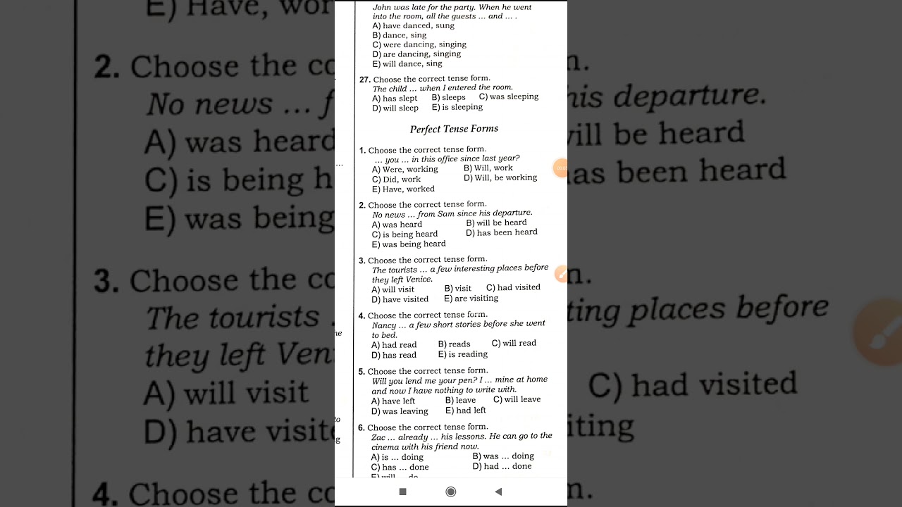 Toplu - Perfect Tense Forms 1-34 izahı