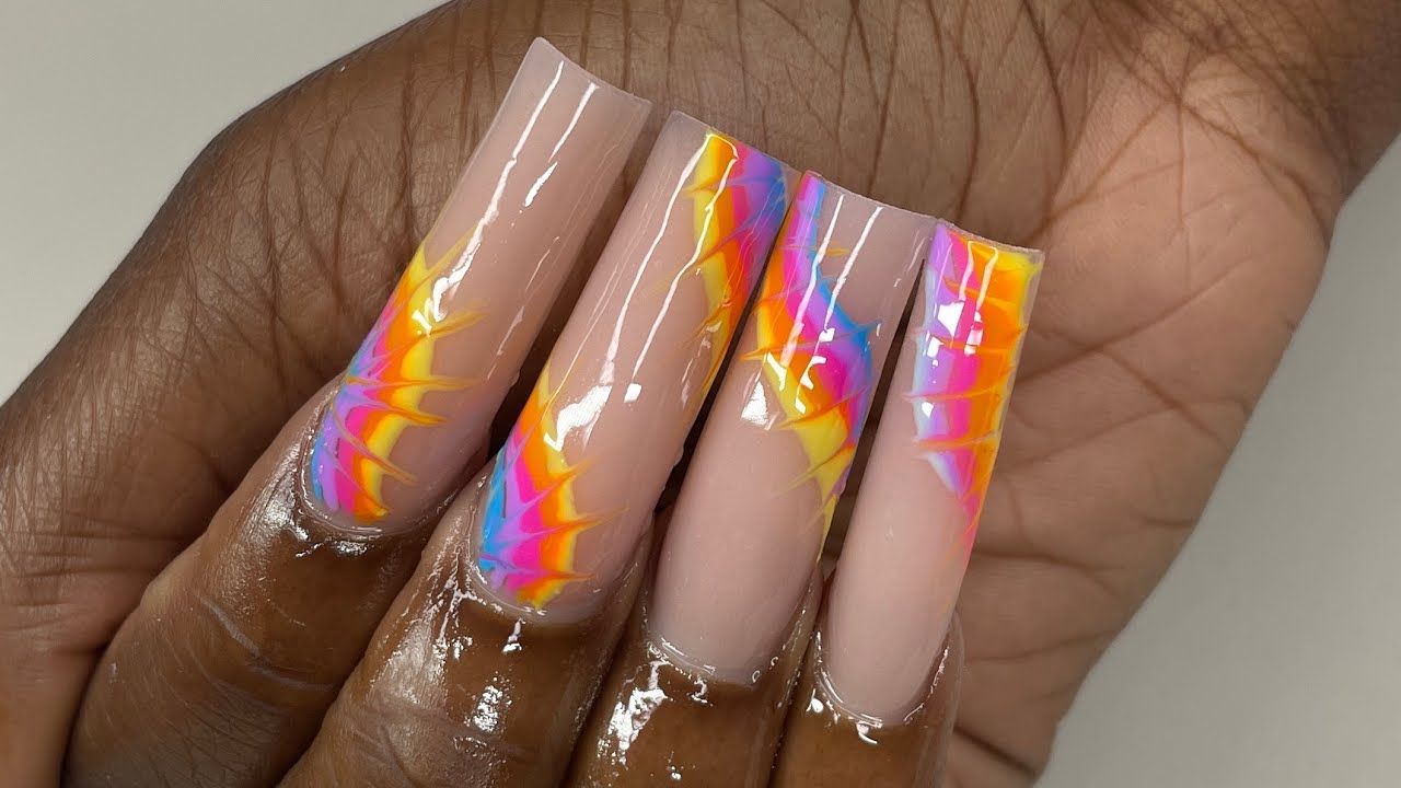 Recreating Colorful Instagram  Tie Dye Nails😍 | FT. NAIL RESERVE Vegan Gel Polishes